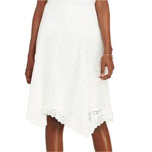Cotton Embroidered Mixed Eyelet A-line Skirt 10